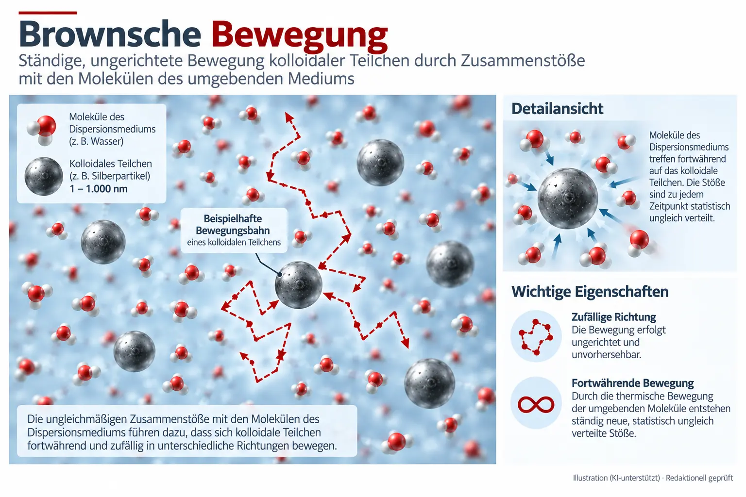 Brownsche Bewegung kolloidaler Teilchen durch statistisch ungleich verteilte Molekülstöße