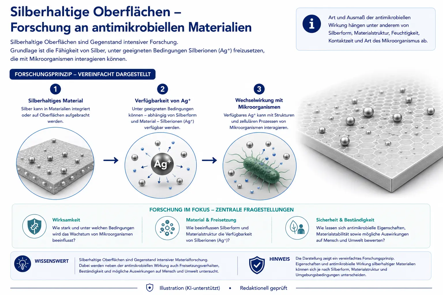 Forschung an silberhaltigen Oberflächen