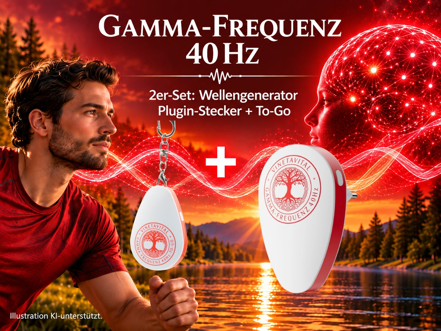 2er-Set Gamma Frequenz Wellengeneratoren für zu Hause und unterwegs