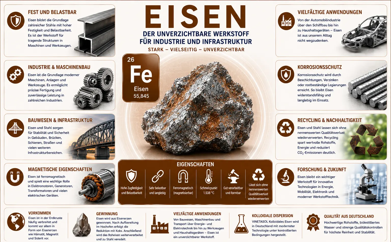 Eigenschaften und Einsatzgebiete von Eisen