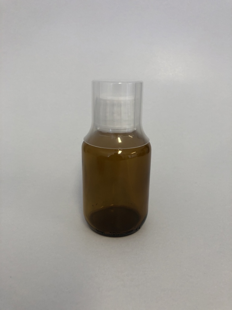 Braunglasflasche 100 ml / inklusive Originalitätsverschluss und Messbecher