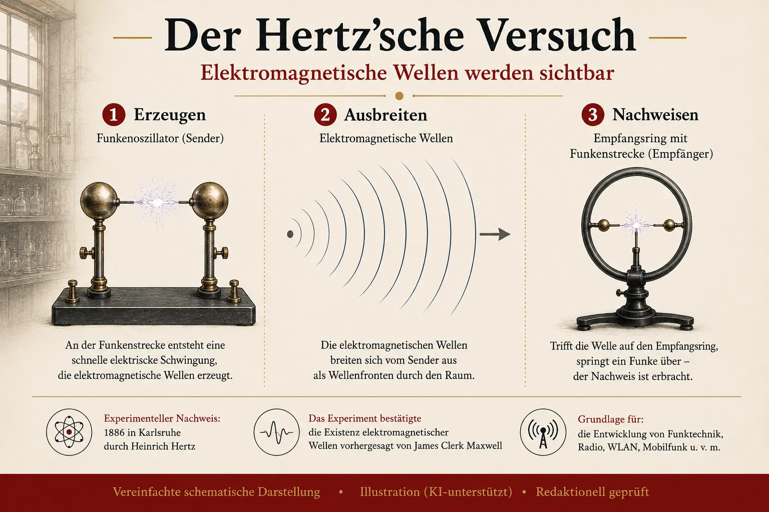 Der experimentelle Nachweis von elektromagnetischen Wellen