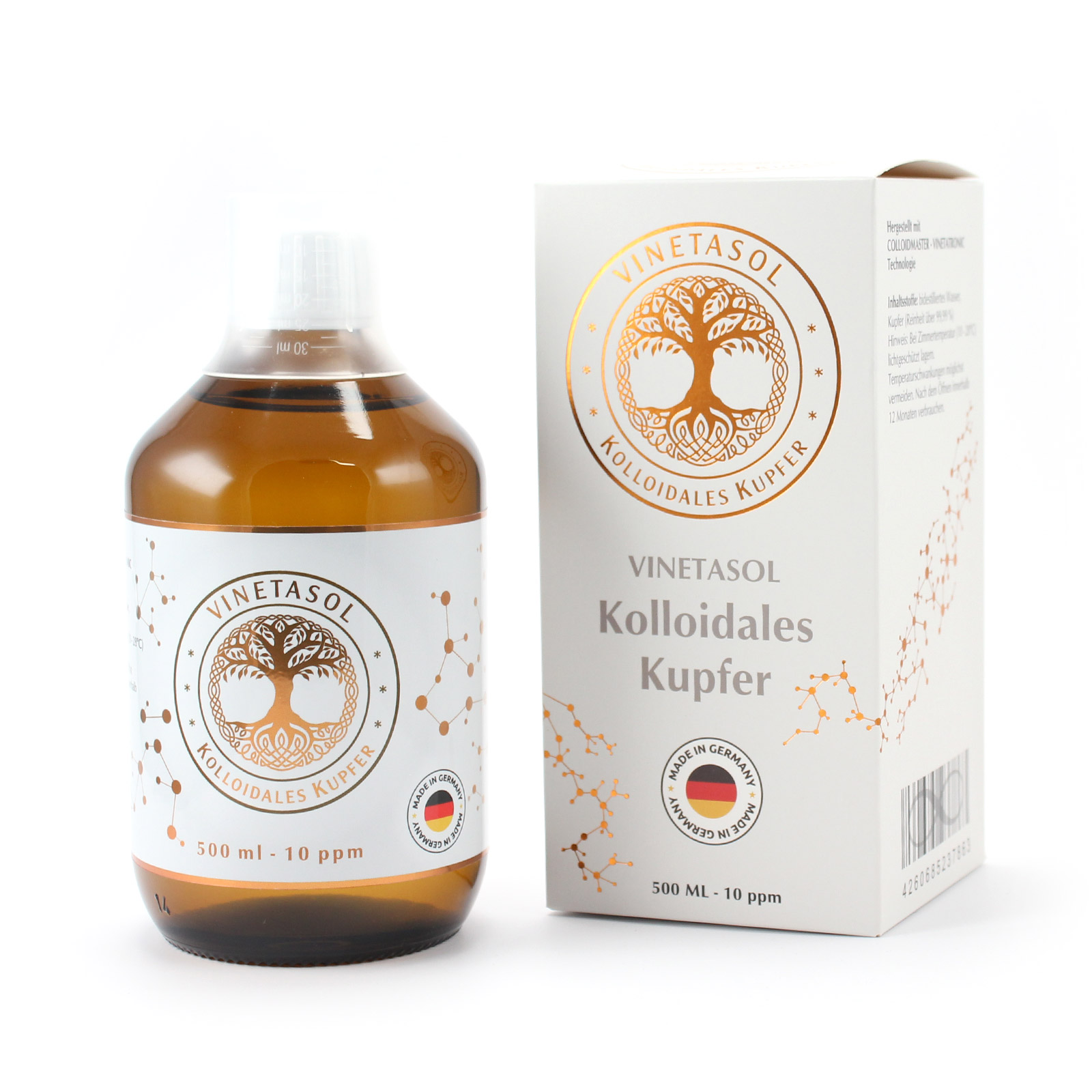 VINETASOL - Kolloidales Kupfer 10 ppm / 500 ml 