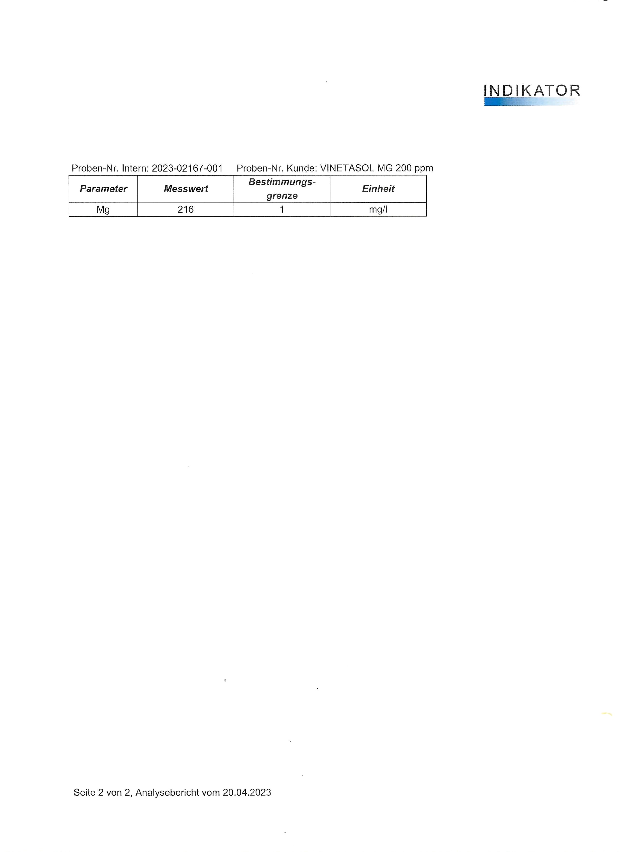 VINETASOL - Kolloidales Magnesium 200ppm / 250 ml