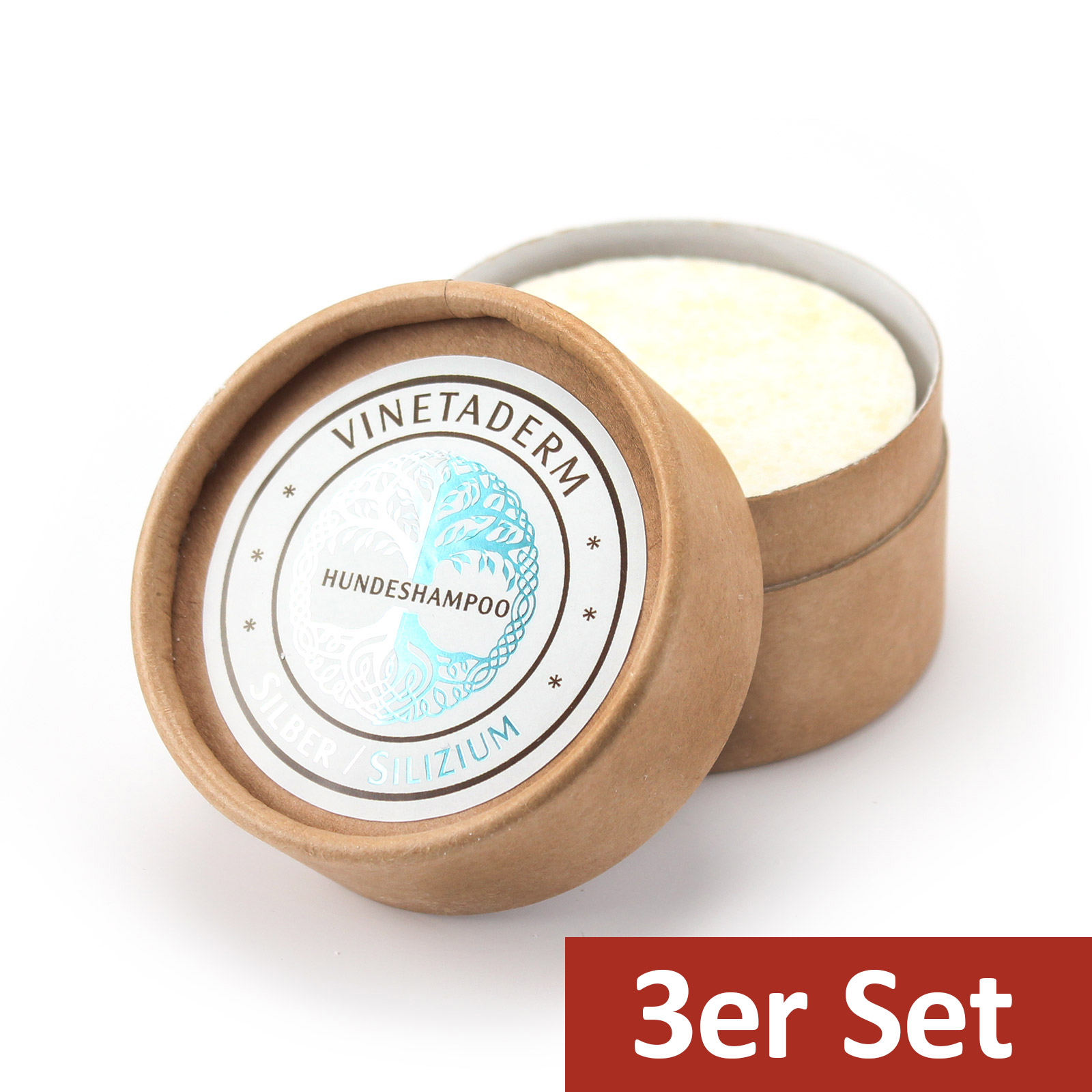 VINETADERM - Set - Shampoobar Hund mit Silber und Silizium / 3x 80g