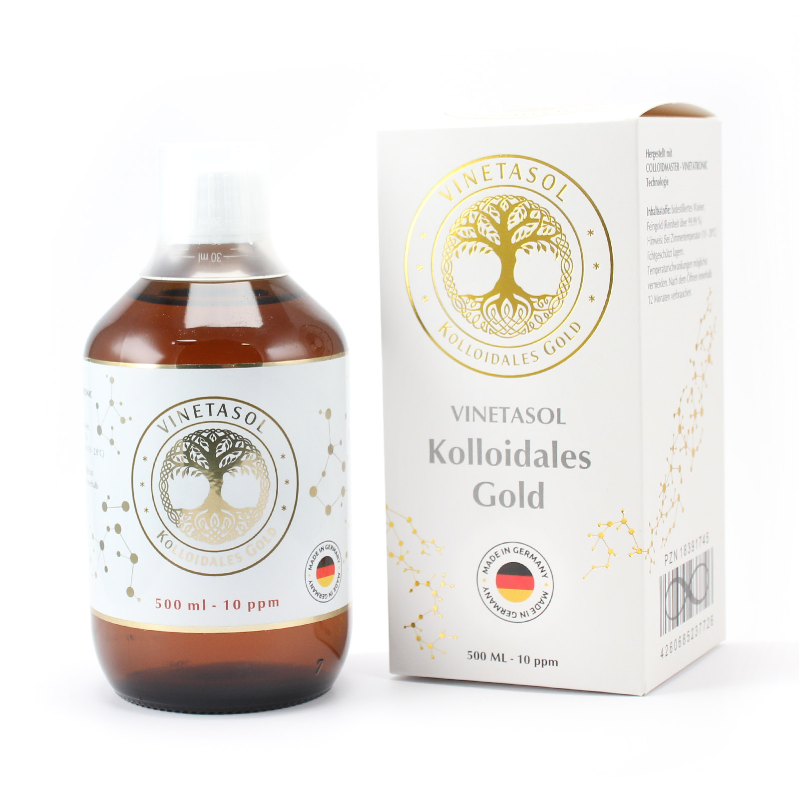 VINETASOL - Kolloidales Gold 10 ppm / 500 ml 