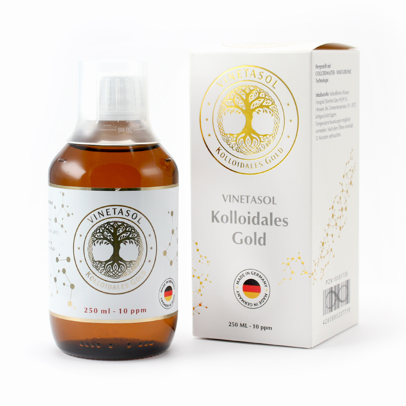 VINETASOL - Kolloidales Gold 10 ppm / 250 ml 