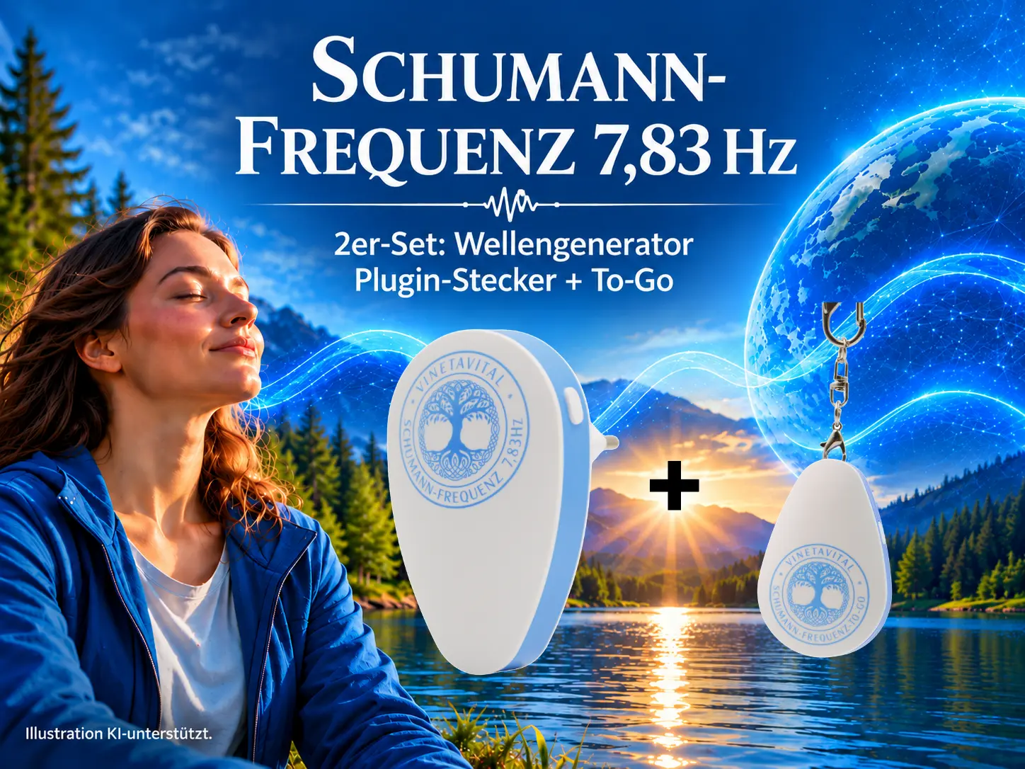 2er-Set Schumann Frequenz Wellengeneratoren für zu Hause und unterwegs