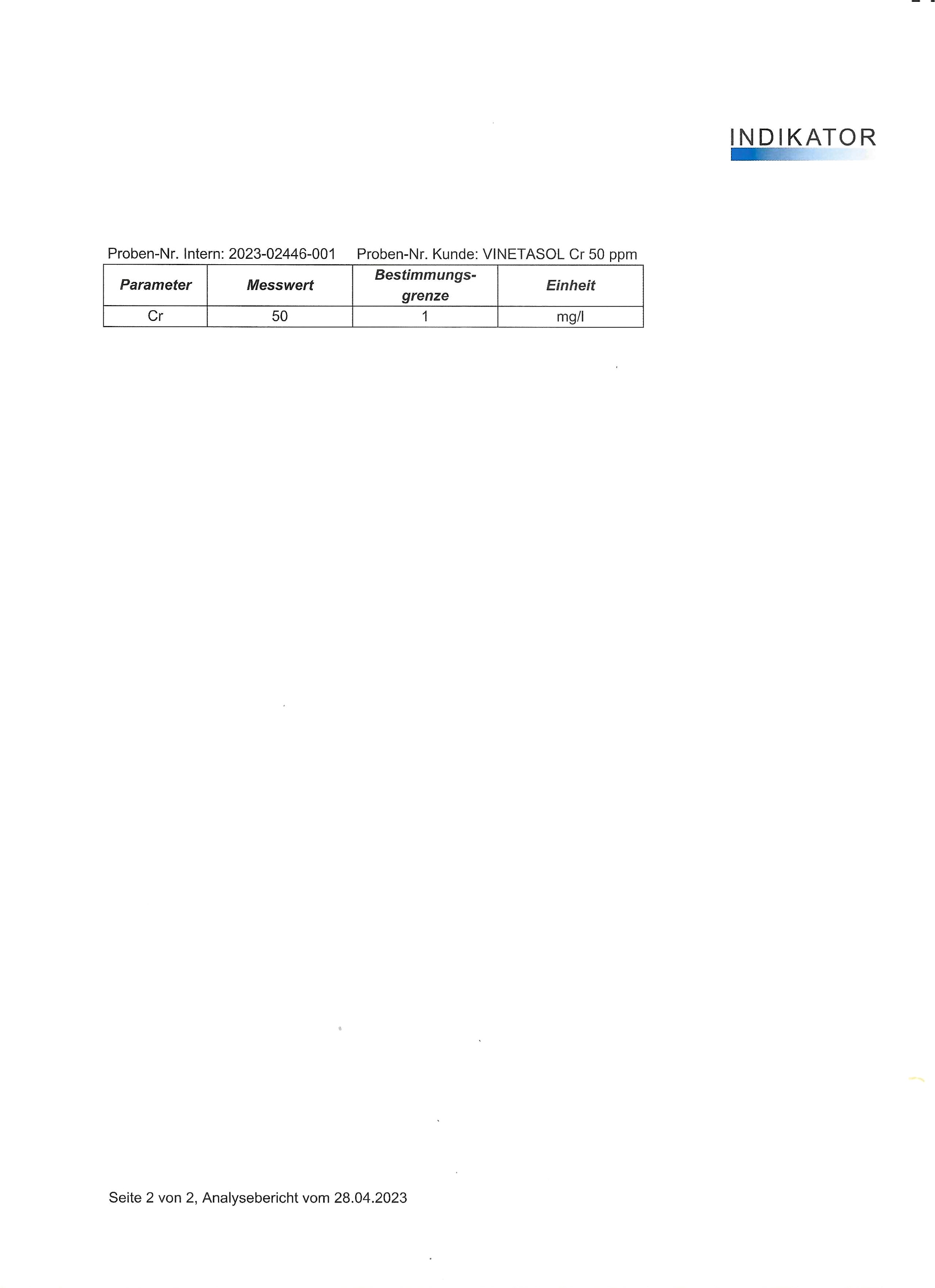VINETASOL - Kolloidales Chrom 50 ppm / 250 ml