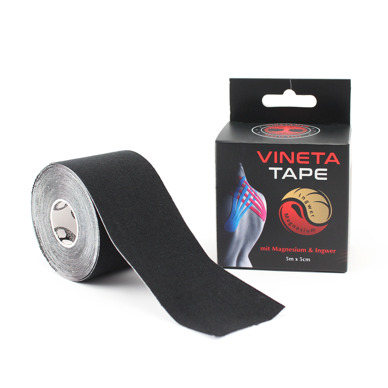 10x VINETATAPE mit Magnesium und Ingwer - schwarz