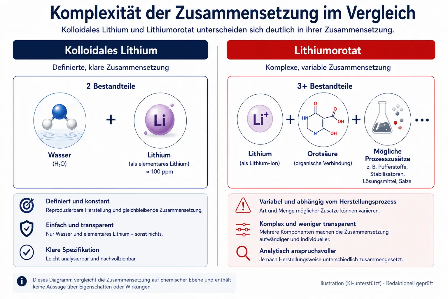 Zusammensetzung kolloidales Lithium und Lithiumorotat