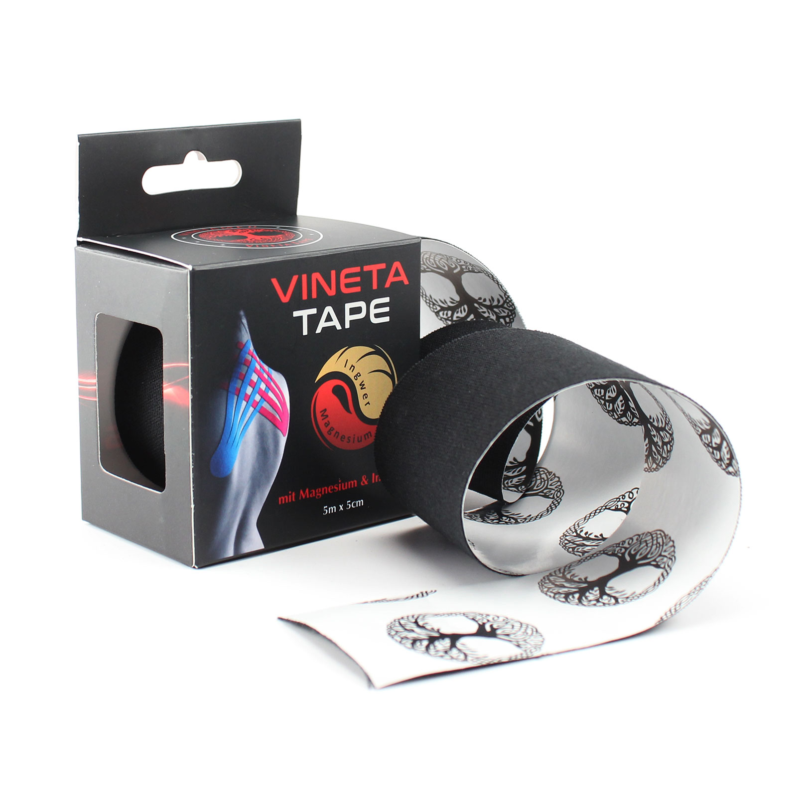 10x VINETATAPE mit Magnesium und Ingwer - schwarz