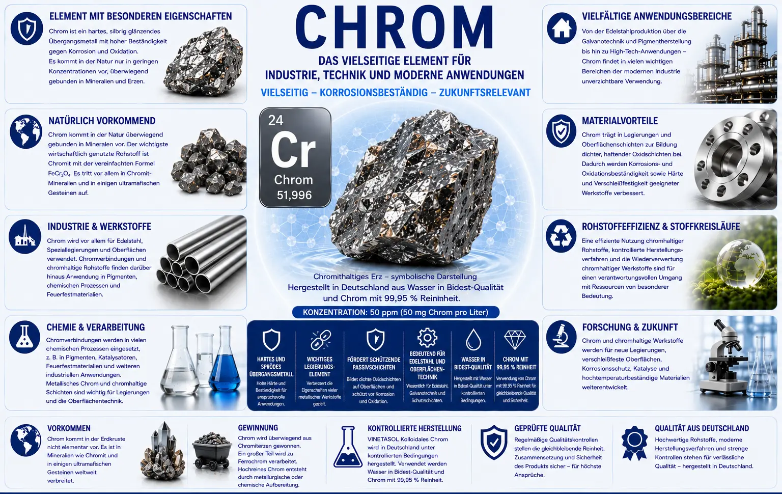 Eigenschaften und Einsatzgebiete von Chrom