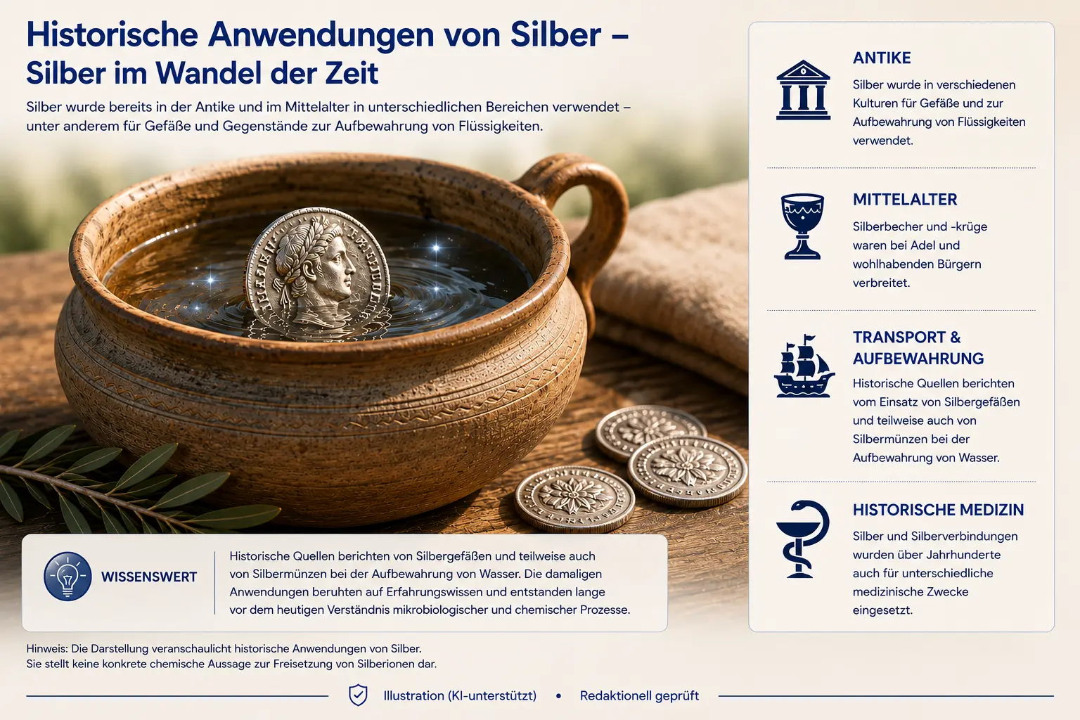 Historische Anwendungen von Silber