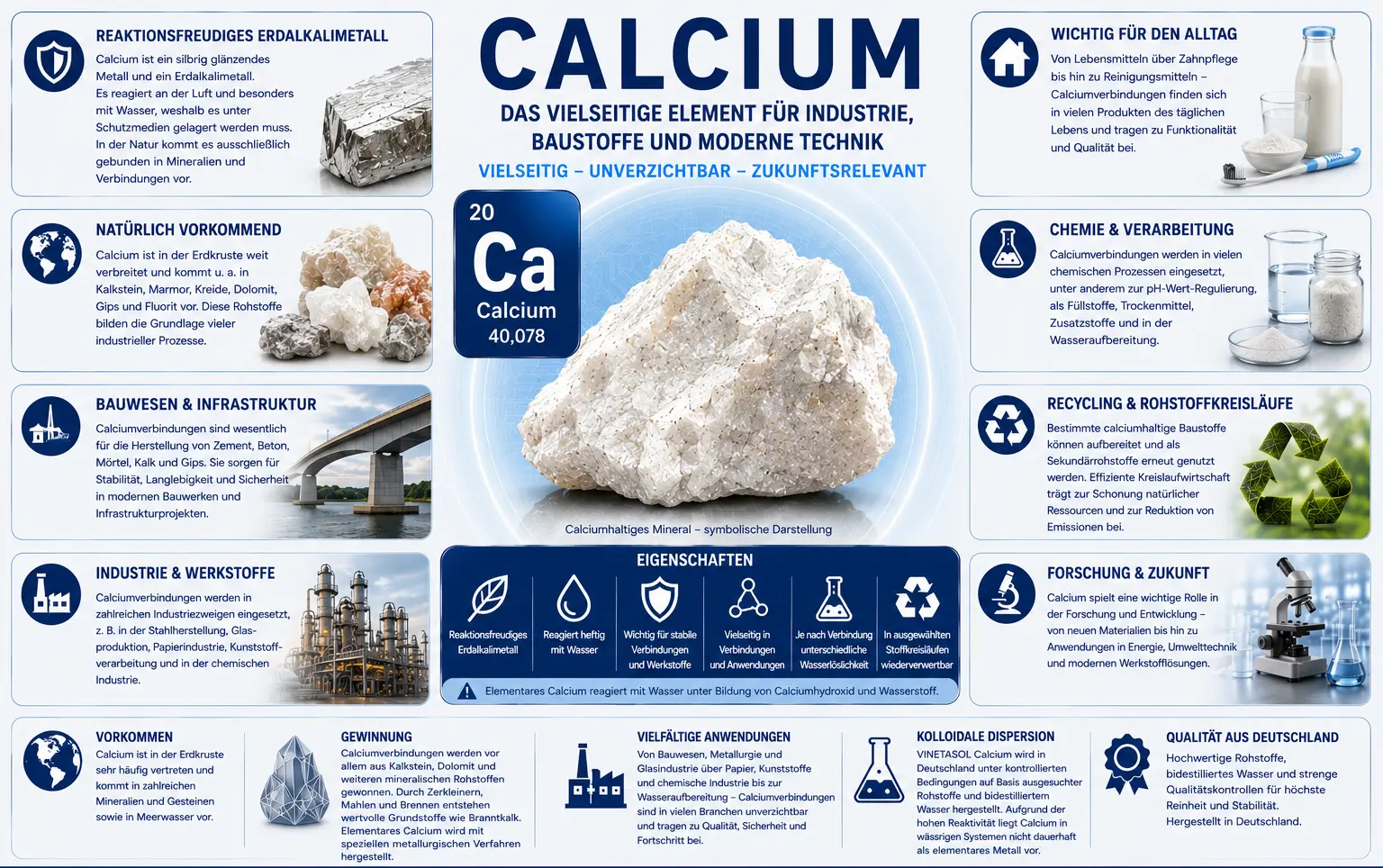Eigenschaften und Einsatzgebiete von Calcium