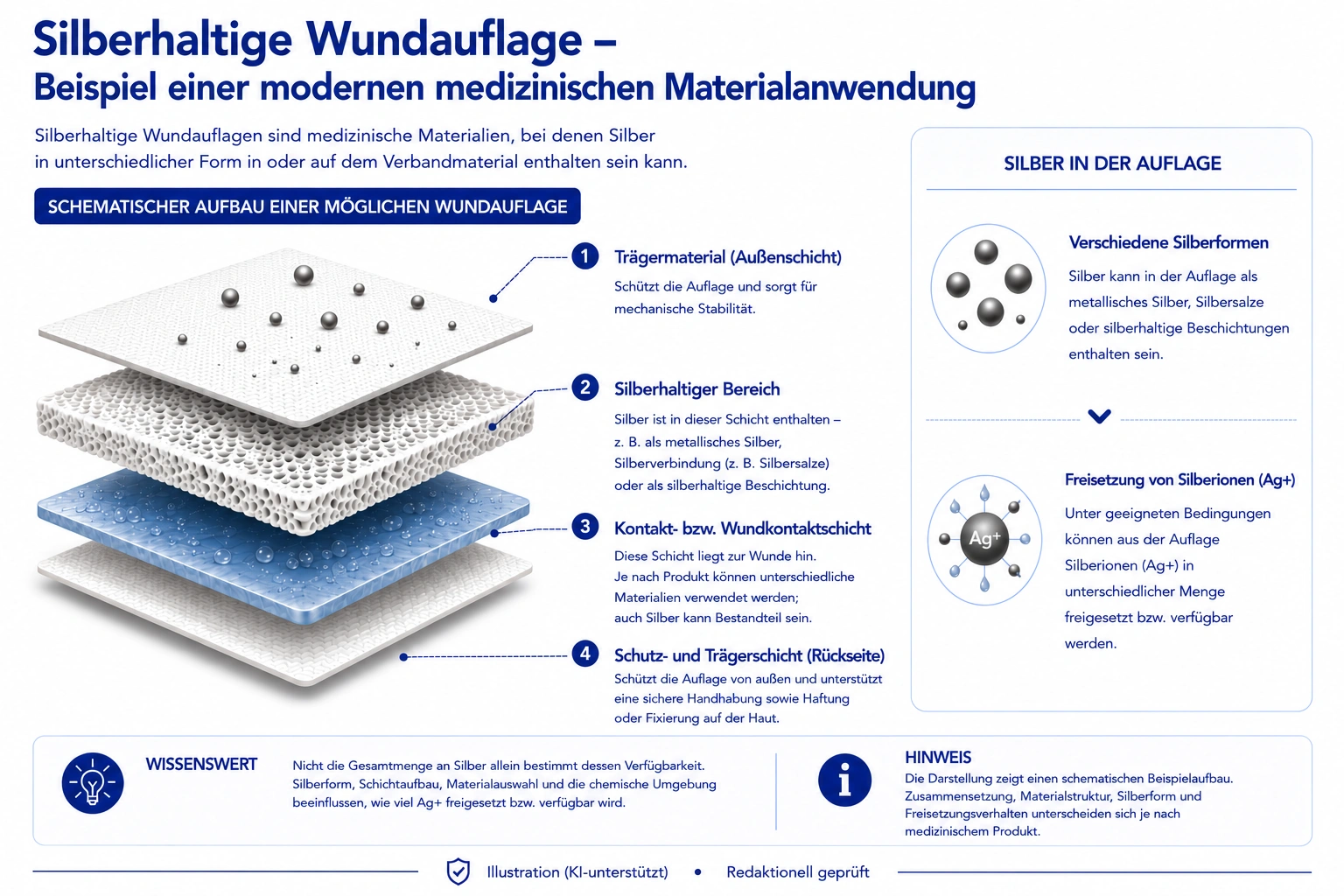 Aufbau einer silberhaltigen Wundauflage