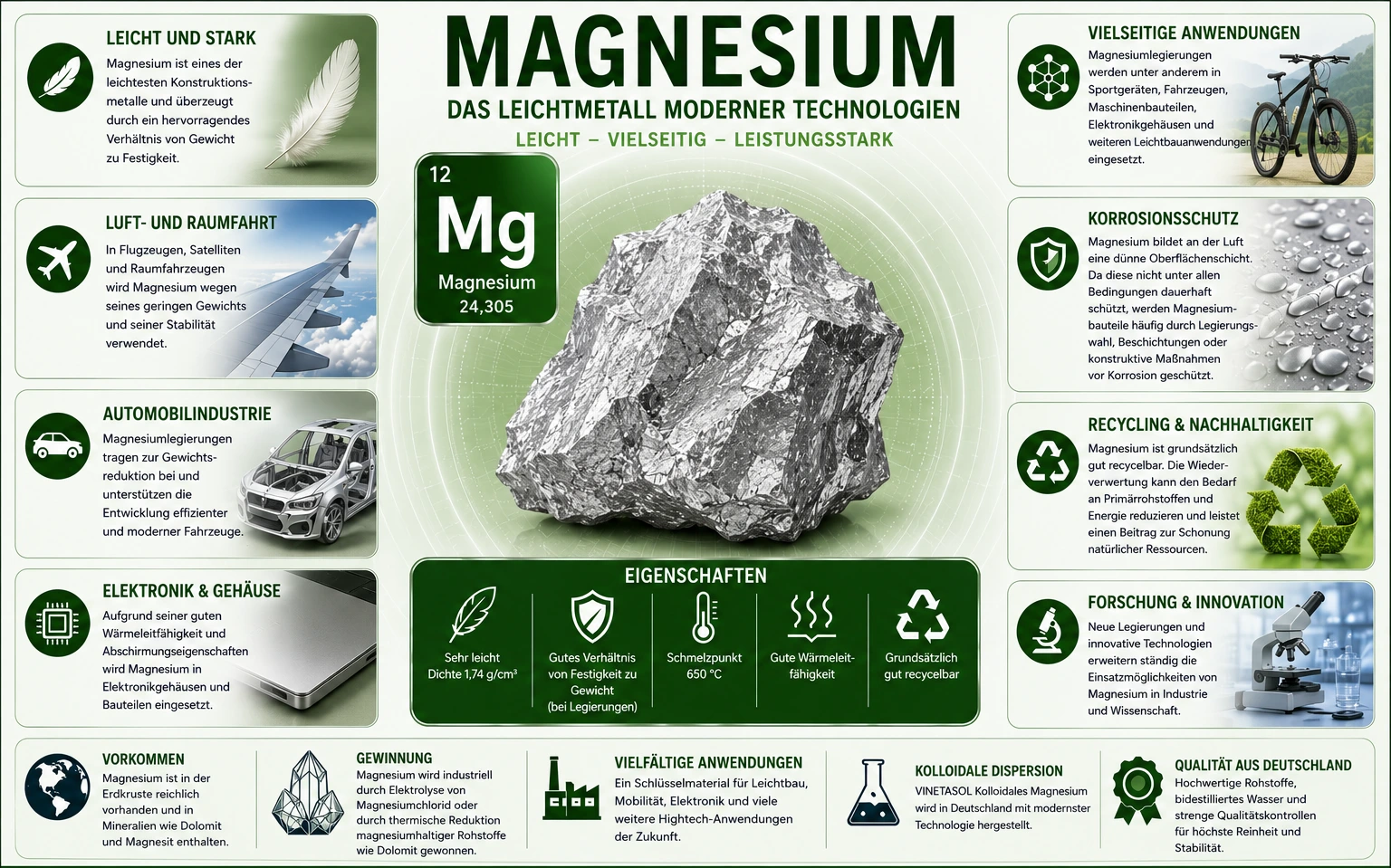 Eigenschaften und Einsatzgebiete von Magnesium